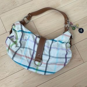 American Eagle Purse Plaid w/ Pink Lining